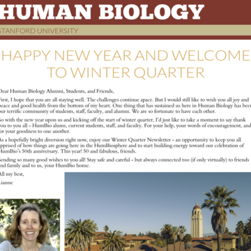 Front page of winter 2021 newsletter