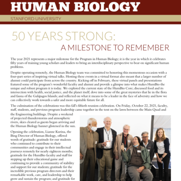 Front page of fall 2021 newsletter