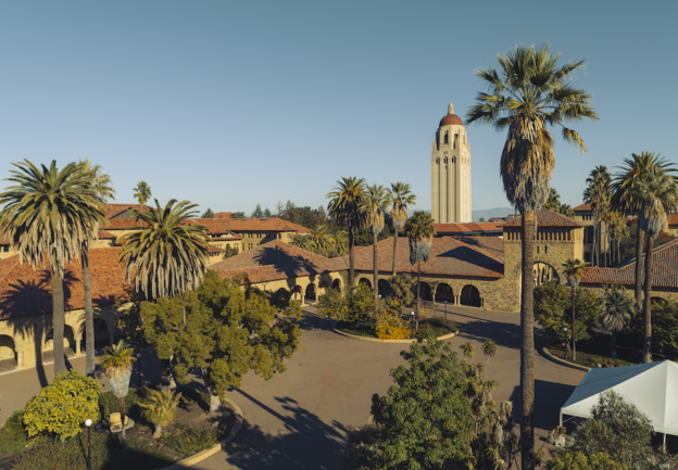Aerial view of Stanford's Main Quad
